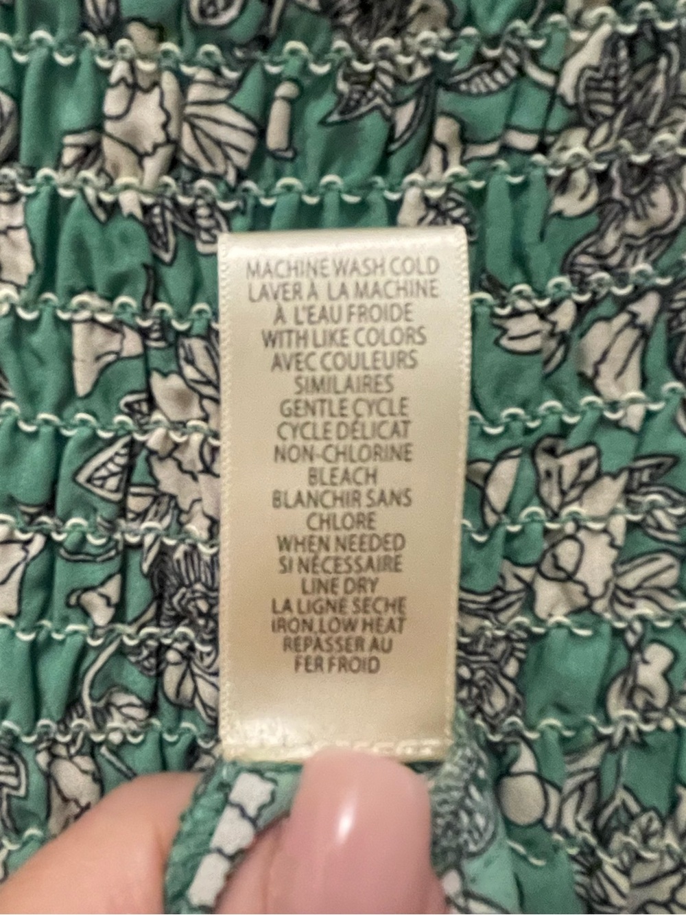 Max Studio Green Floral Smocked Maxi Summer Dress - Picture 7 of 7